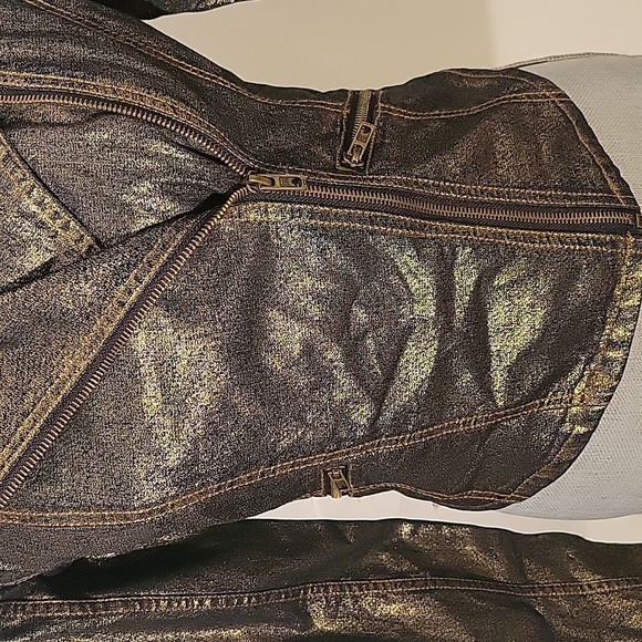 Rock & Republic Women's Foil Denim Motorcycle Jacket, Size: S - Picture 6 of 10